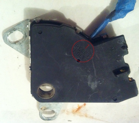 Neutral Safety Switch Showing Reset Hole